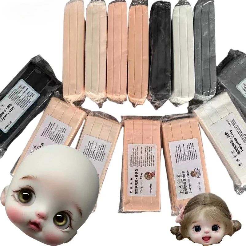 Arcilla suave para dar forma al Color de la piel de la muñeca, proceso al vacío, delicado, buen moldeador, polímero para dar forma al hornear, Material hecho a mano, 500g