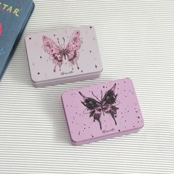 Cartoon Butterfly Metal Storage Box Big Capacity Jewelry Candy Coins Pill Storage Box Desktop Organizer Easy To Carry