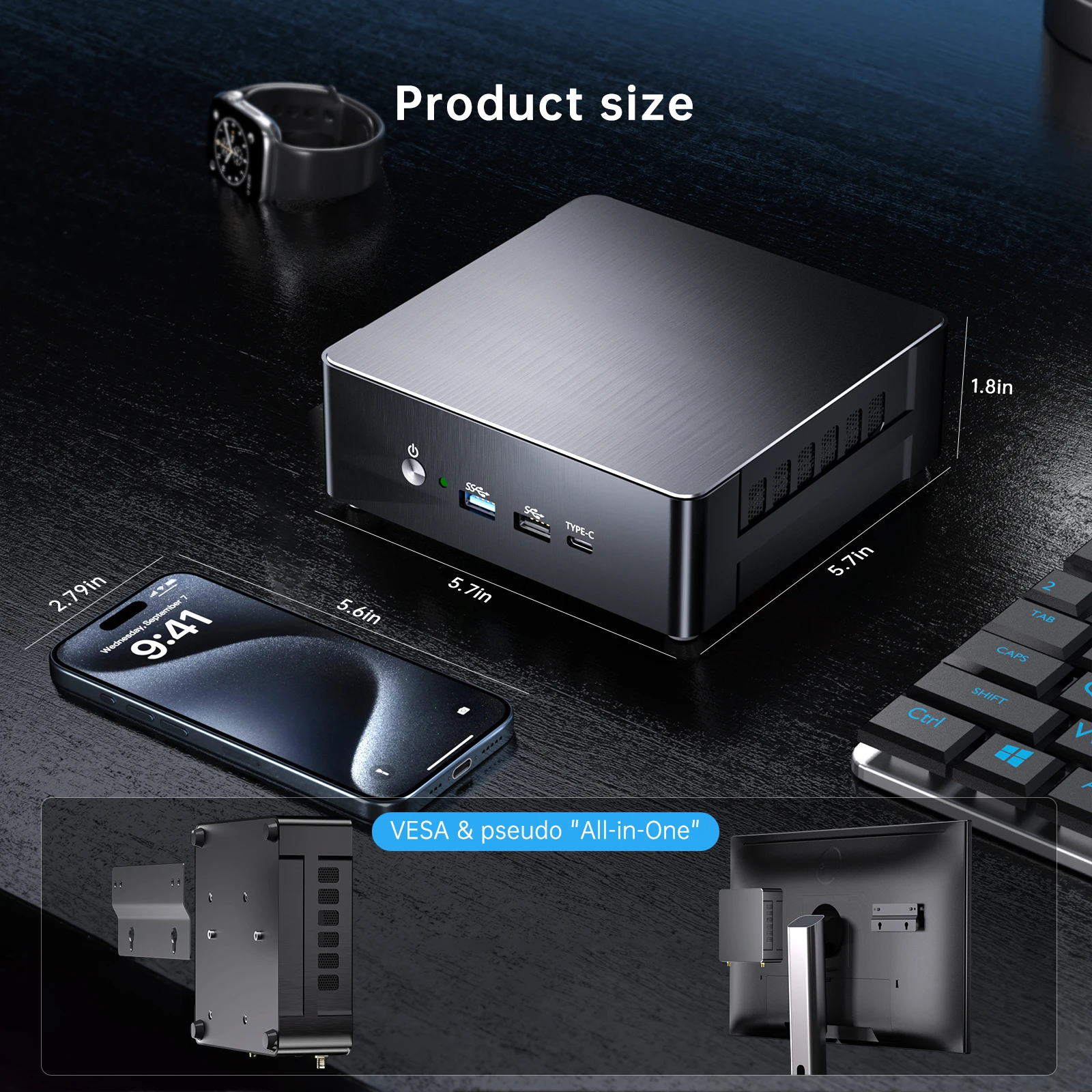 Msecore MQ12 Intel Core i5 i7 i9 13900H Gamer Mini PC Computer desktop NUC PC portatile Computer da ufficio DDR4 NVMe Wifi6 4K BT5.2
