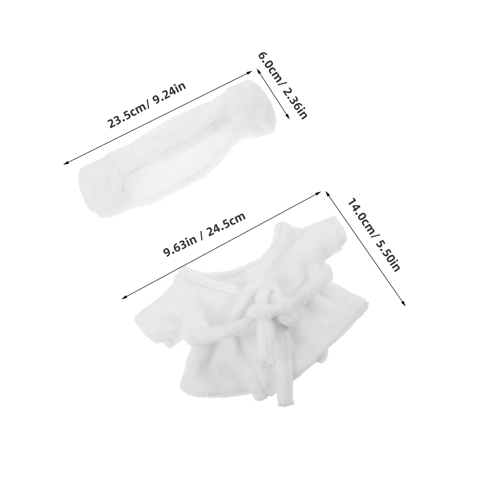 Conjunto de Bata de Baño para Oso, Material Acogedor Blanco, Bata de Spa para Animales de Peluche de 28 cm, Ropa de Dormir, Accesorios de Mini Guardarropa, Conjunto Festivo