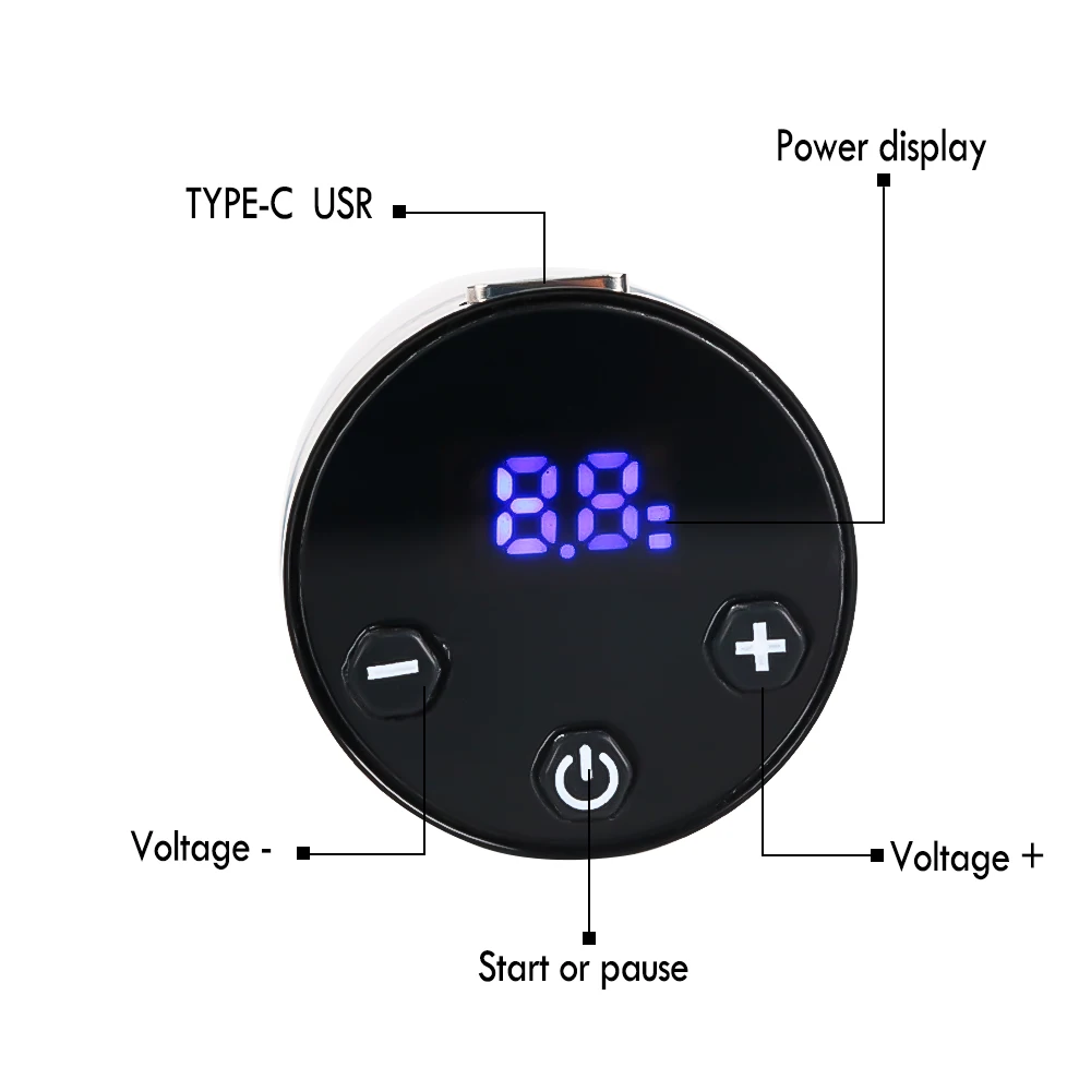 Catu daya tato Digital Jack RCA/DC, untuk mesin tato, pena tato nirkabel, baterai isi ulang, aksesori rias permanen