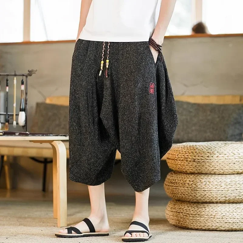 Men’s Harem Pants 2024 Summer Men Baggy Shorts Vintage Streetwear Sweatpants Male Loose Wide leg pants