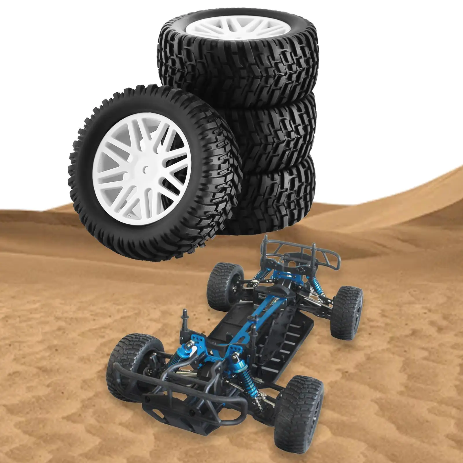 1/10 RC Short Course Truck Tyres and Wheels Set Replacement Parts for 94155 94177 Off Road Vehicles Wear Resistance Accessories 6