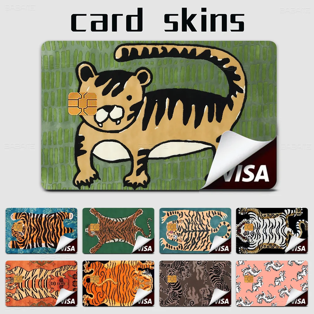 Tiger Credit Card Skin Stickers for VISA Bank Card Transportation Card Waterproof Sticker Anti-scratch Women Gift