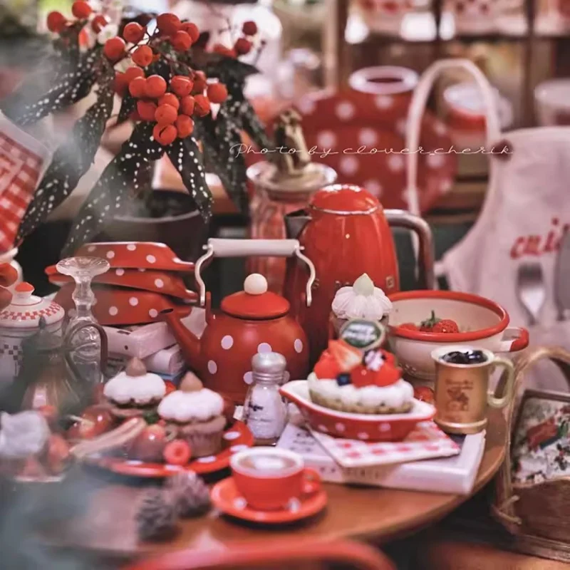 Mini modèle de maison de poupée 1:6 1:12, accessoires de meubles, bouilloire à pois, Pot, assiette, bol Bjd Ob11 Gsc Blyth soldat Lol, accessoire de cuisine