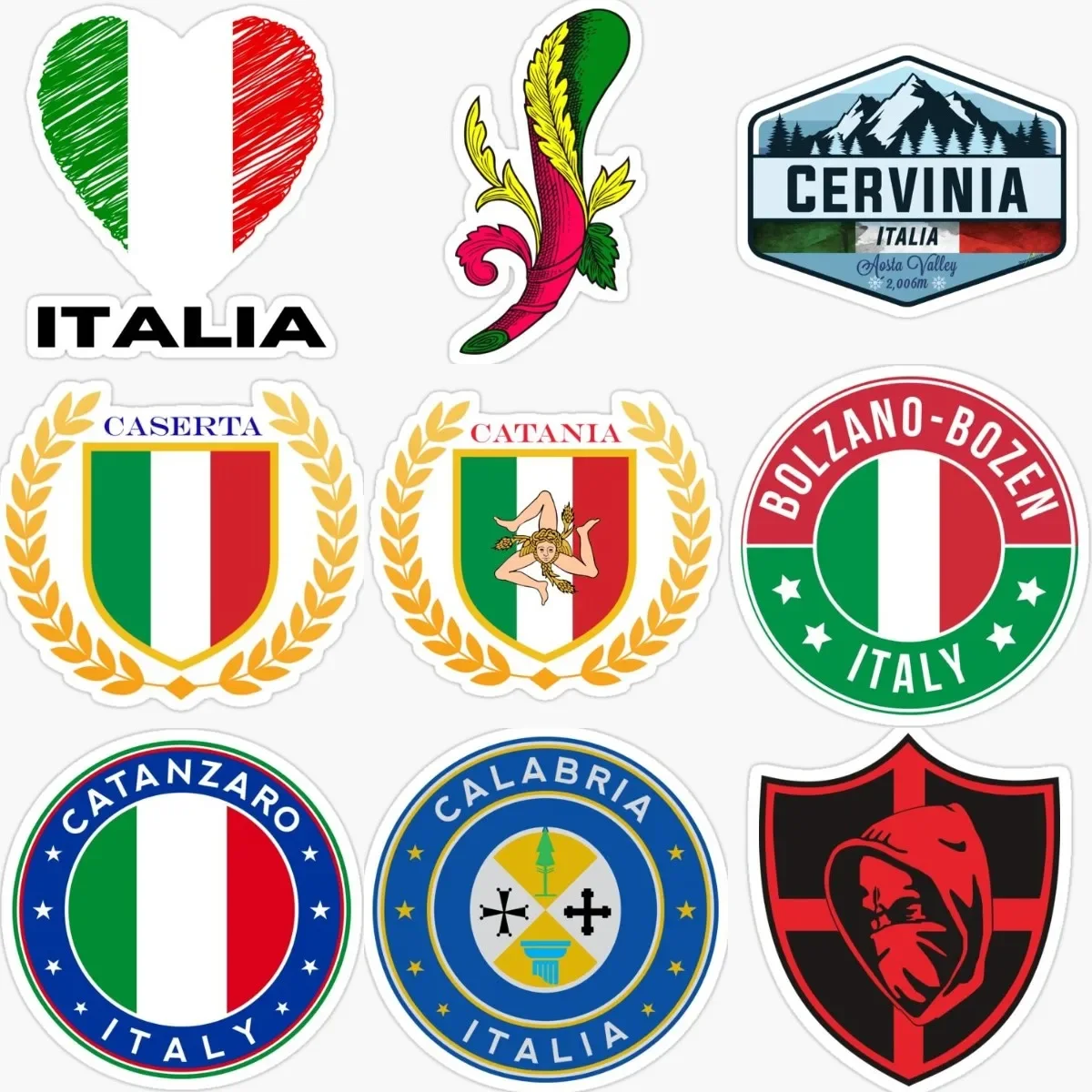 

Italia Flag National Emblem Creative PVC Waterproof Stickers Accessories for Decorate Car Van Suv Wall Room Motorcycle Off-road