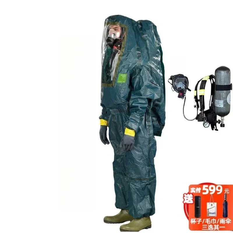 Heavy chemical protective clothing, acid and alkali resistant one-piece semi-hermetic full-body protective clothing