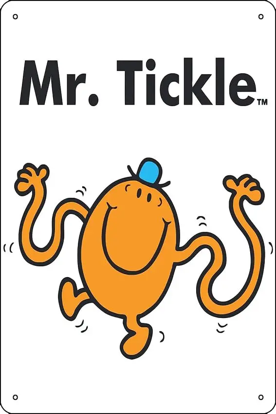 Unique Print with Mr. Tickle Cool Photographic Print Funny Metal Tin Sign for Home Kitchen Bar Room Garage Decor 