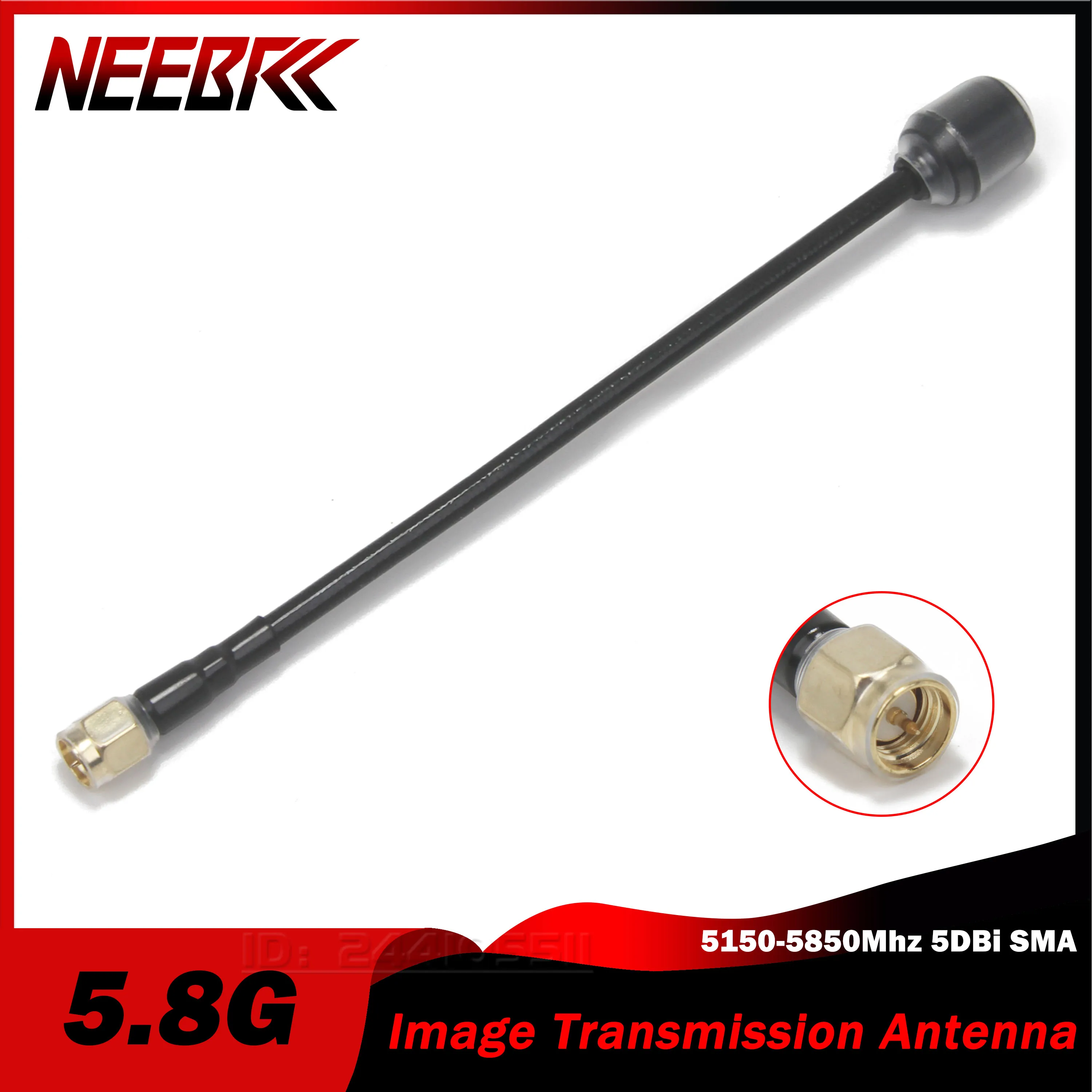 

5.8G Small Round Head Image Transmission Antenna 5150-5850Mhz 5DBi SMA Male Pin Plug Connector for RC FPV Racing Drone Toy Part