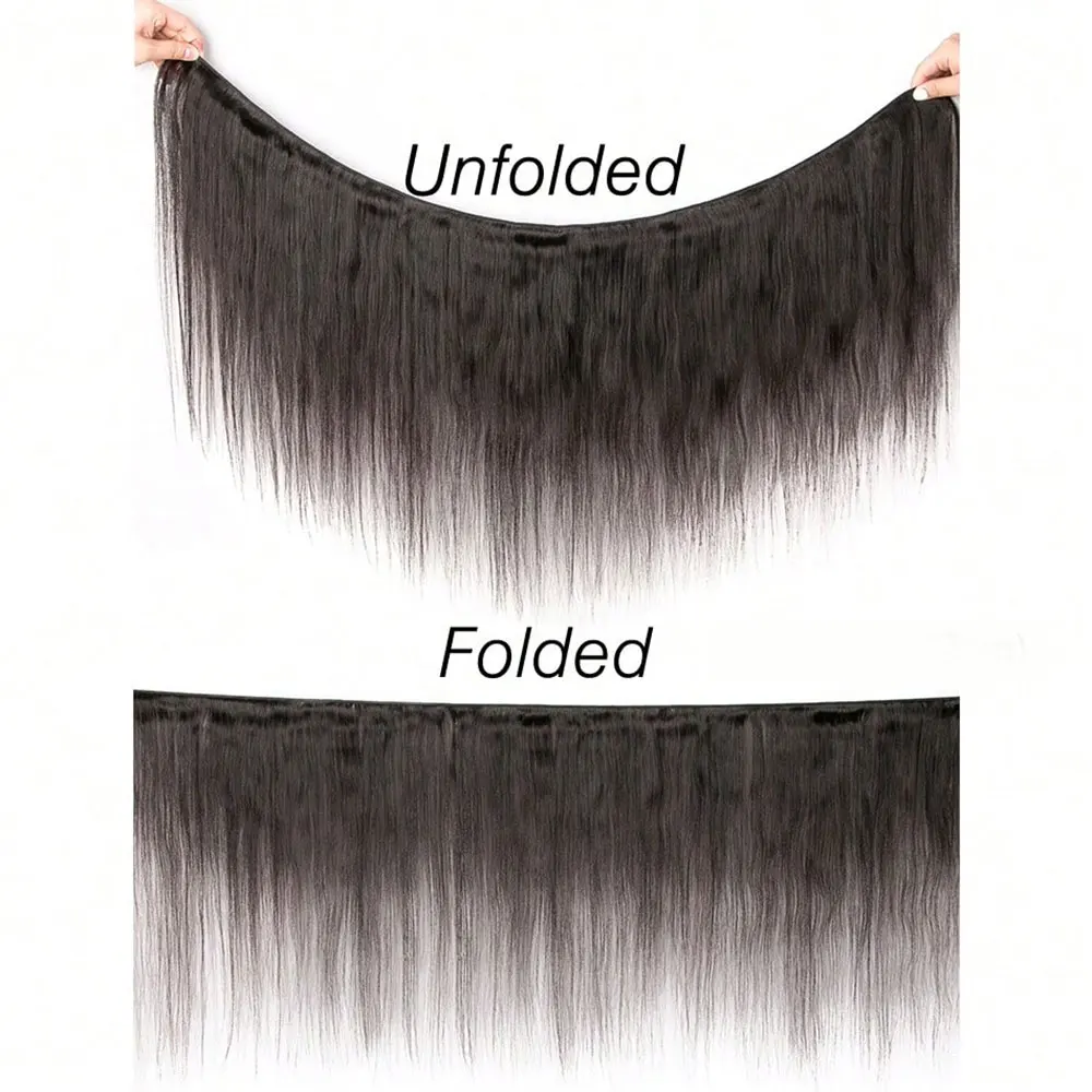 حزم من شعر طبيعي مفرود 100% وصلات شعر بشري طبيعي أسود برازيلي نسج على شكل شعر حزم 1/3/4 قطعة حزمة كومبو