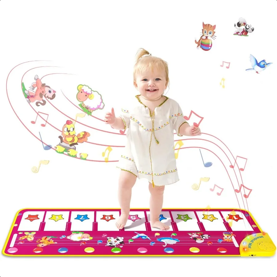 

M SANMERSEN коврик для фортепиано музыкальная клавиатура напольный игровой коврик 39,5 электронная музыка животное Touch Play одеяло забавный рождественский подарок игрушка для 1