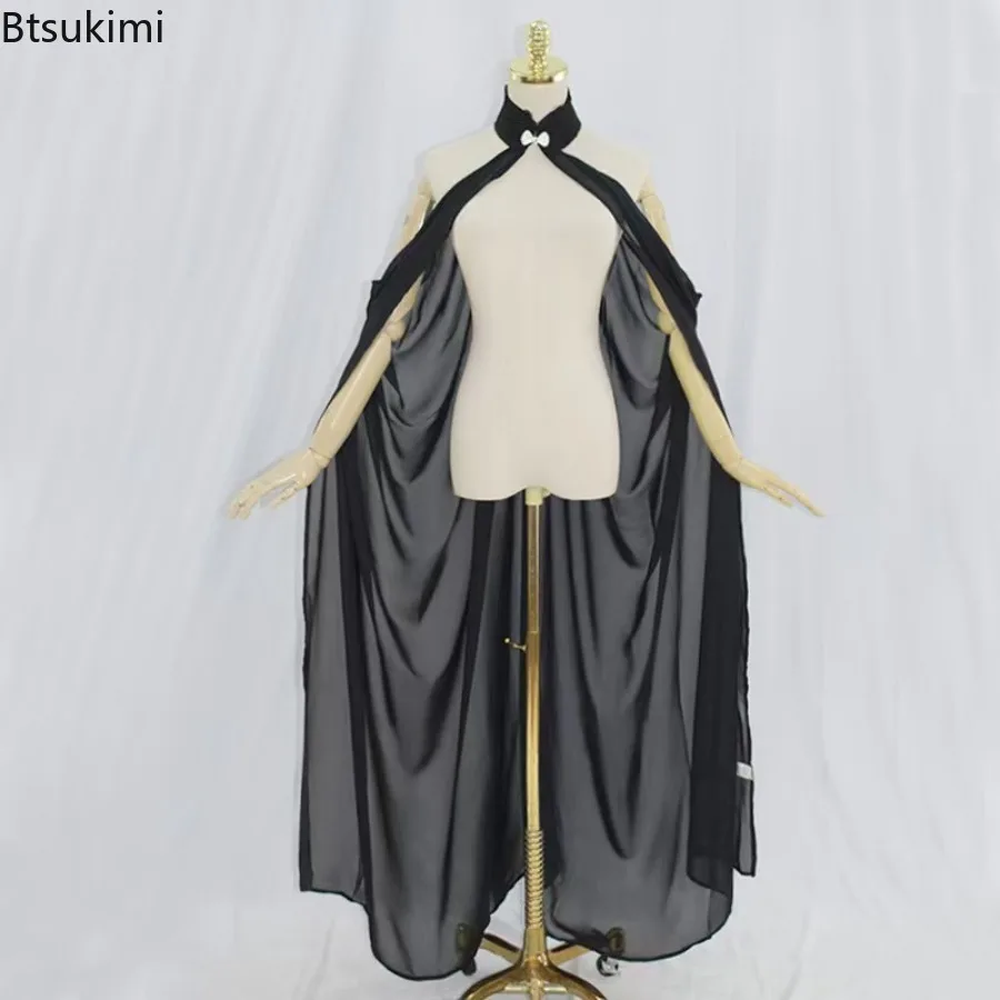 

Halloween Halter Ponchos Chiffon Cape Stage Performance Outfits Ladies Party Elegant Long Cloak Medieval Retro Cosplay Costumes