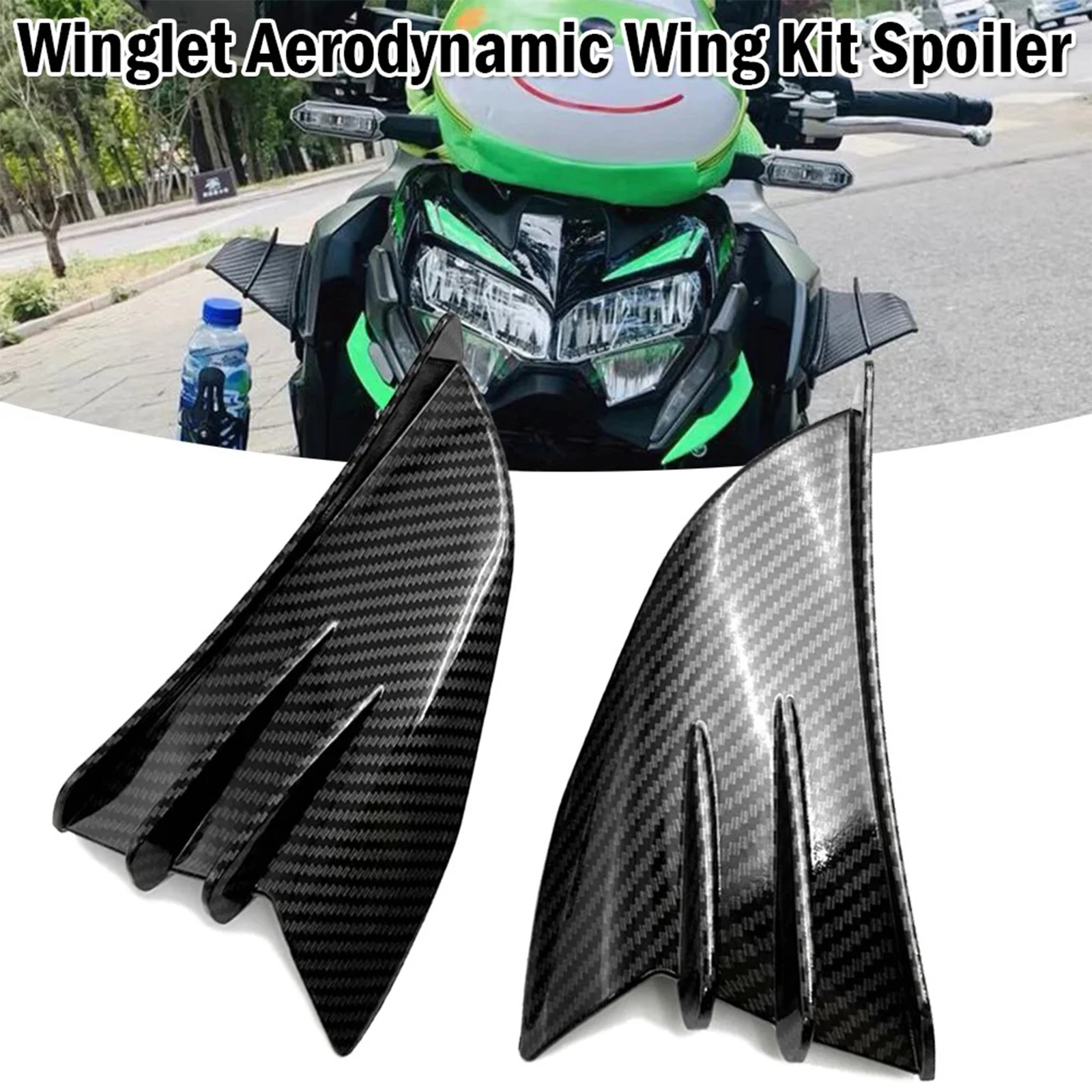 

1 пара аэродинамических крыльев из углеродного волокна, материал ABS, совместимый с несколькими моделями, предпочтительно для GSX250R R154400 Chunfeng Ninja