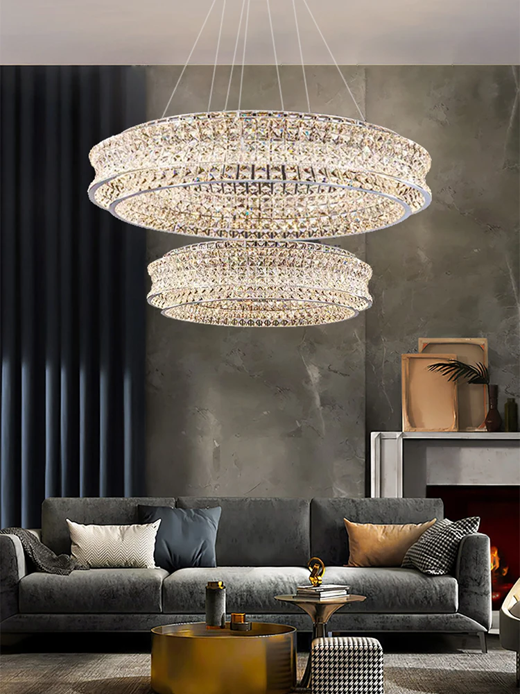 

Modern Luxury Crystal Pendant Lights LED Home Lighting Fixture Hall Hanging Lamp for Ceiling Living Room Decor Lustres Lamparas