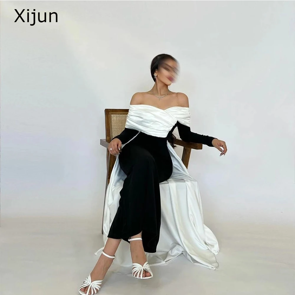 Xijun أنيق A Line فستان سهرة طول الكاحل دانتيل ياقة شال جاكت السعودية Arbia فساتين حفلات طويلة مناسبة خاصة 2023