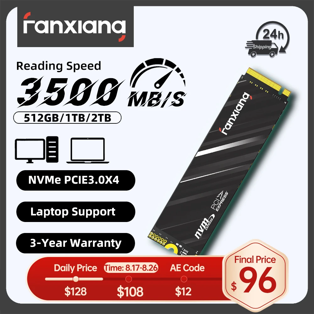 Fanxiang S501Q 3500MB/s M.2 SSD Hard Disk 512GB 1TB 2TB PCIe 3.0 NVMe M2 SSD Internal Solid State Drive For Laptop Desktop PC