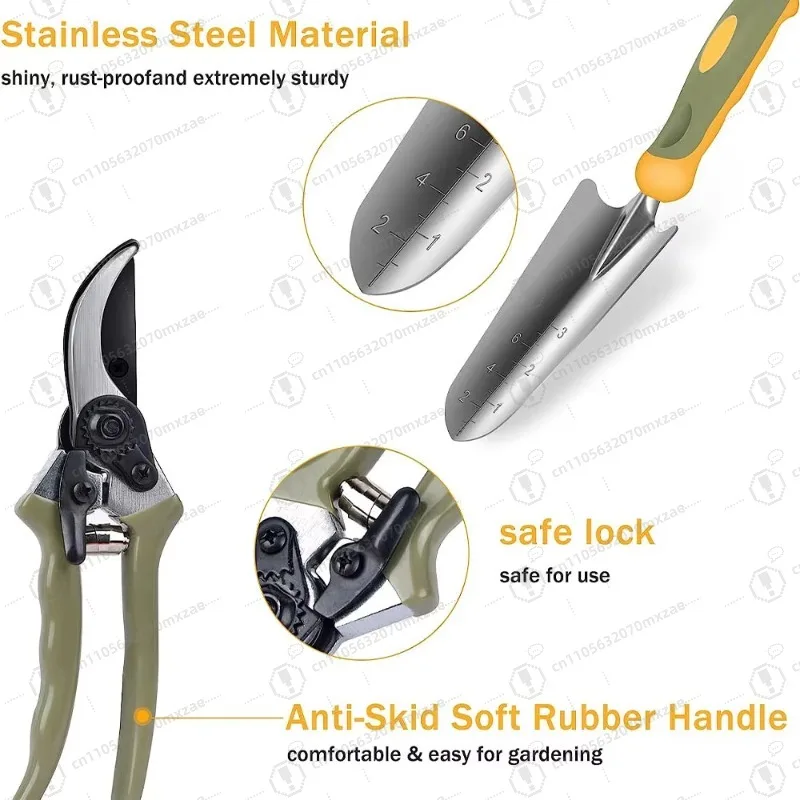 مجموعة أدوات سقي مجرفة ومشط عالية الجودة، أدوات يدوية لزراعة الحديقة، مجموعة البستنة المنزلية #5