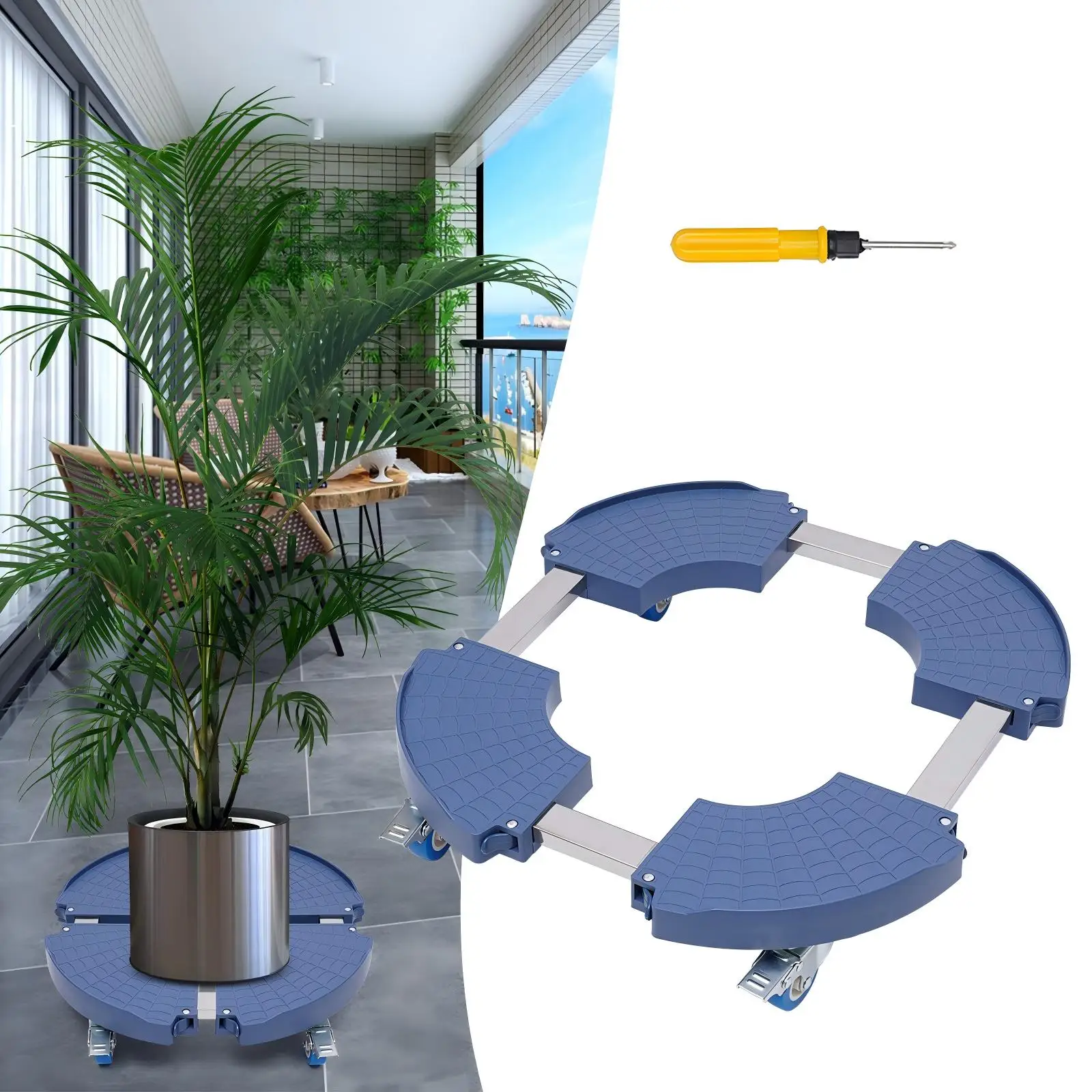 

Выдвижная подставка для растений с колесами, трубка из нержавеющей стали, сверхмощное основание для цветочного горшка, большая подставка для растений, тележка для цветов, тележка, нагрузка 400 кг