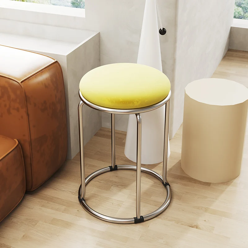 Круглый табурет Бытовой табурет из нержавеющей стали Магазин штабелируемых общественного питания Коммерческий табурет из кованого железа Прочный и долговечный высокий b