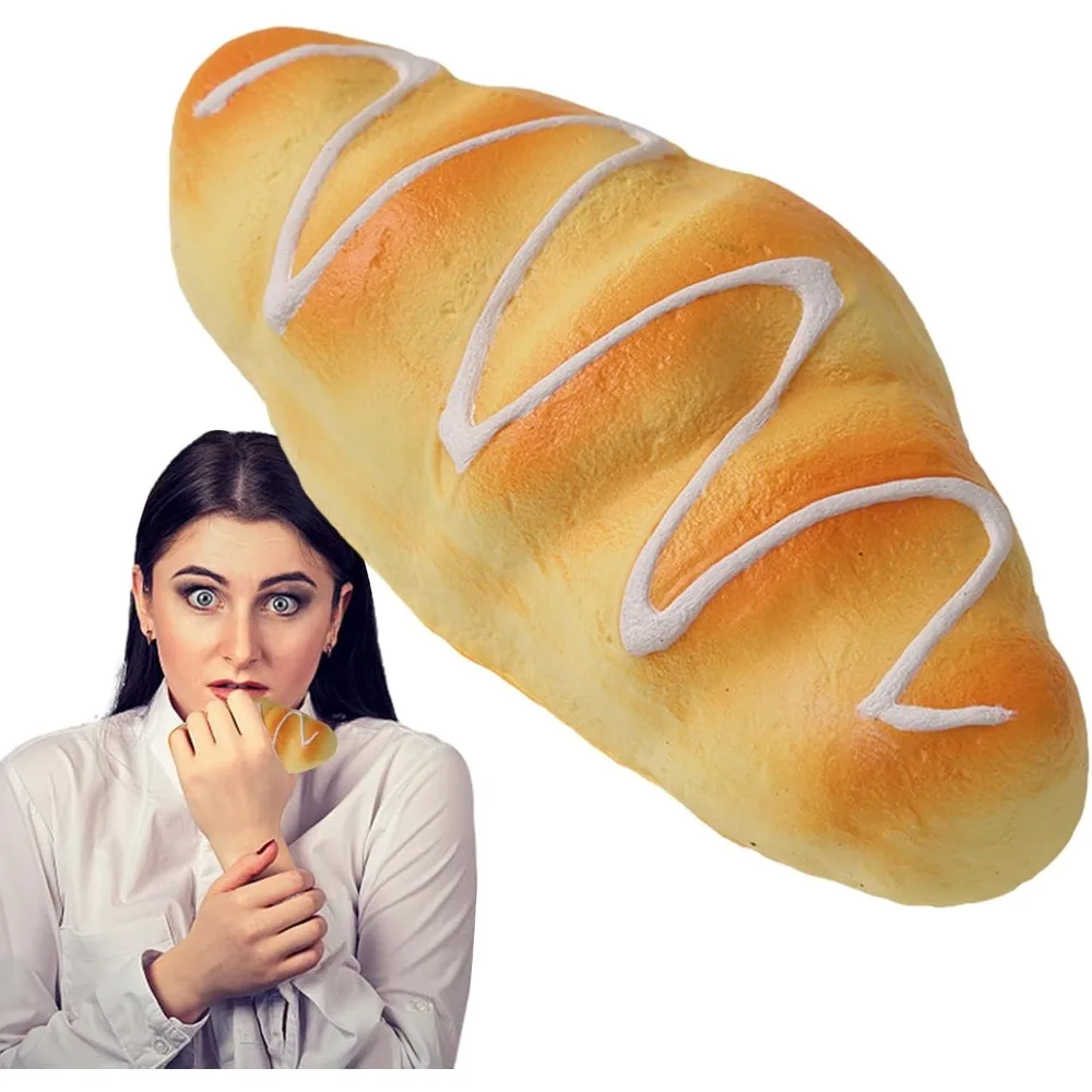 Squishy Creative Simulation Bread Sensory Toys Toast Slow Rebound Squeeze Fidget Toys Desktop Decoration, Random Color