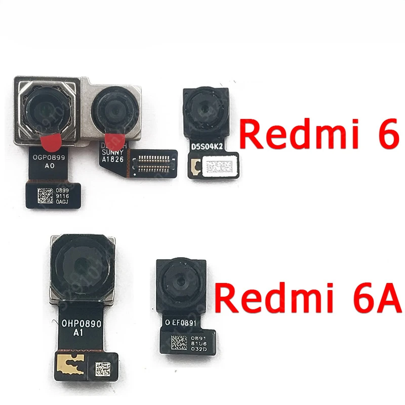 Front Rear View Back Camera For Xiaomi Redmi 6 6A Main Facing Frontal Camera Module Flex Cable Replacement Spare Parts