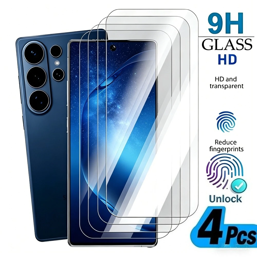 

4 шт. ультрапрозрачных защитных стекол для Samsung Galaxy S26/S25/S24/Ultra/S25/S24/FE/S23/S22/S21/Plus/защита от царапин