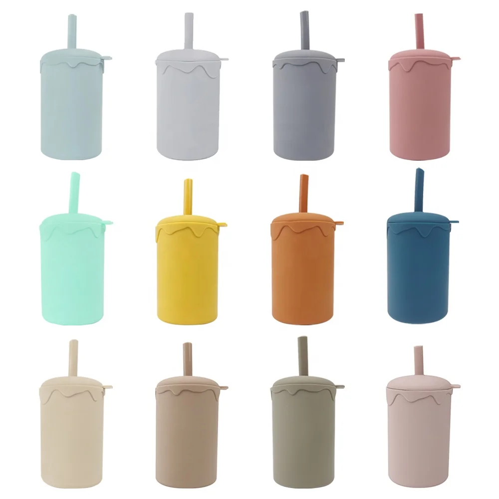 

Baby Drinking Cup Silicone Baby Straw Cup Infant Feeding Products Colorful Children's Silicone Water Cup