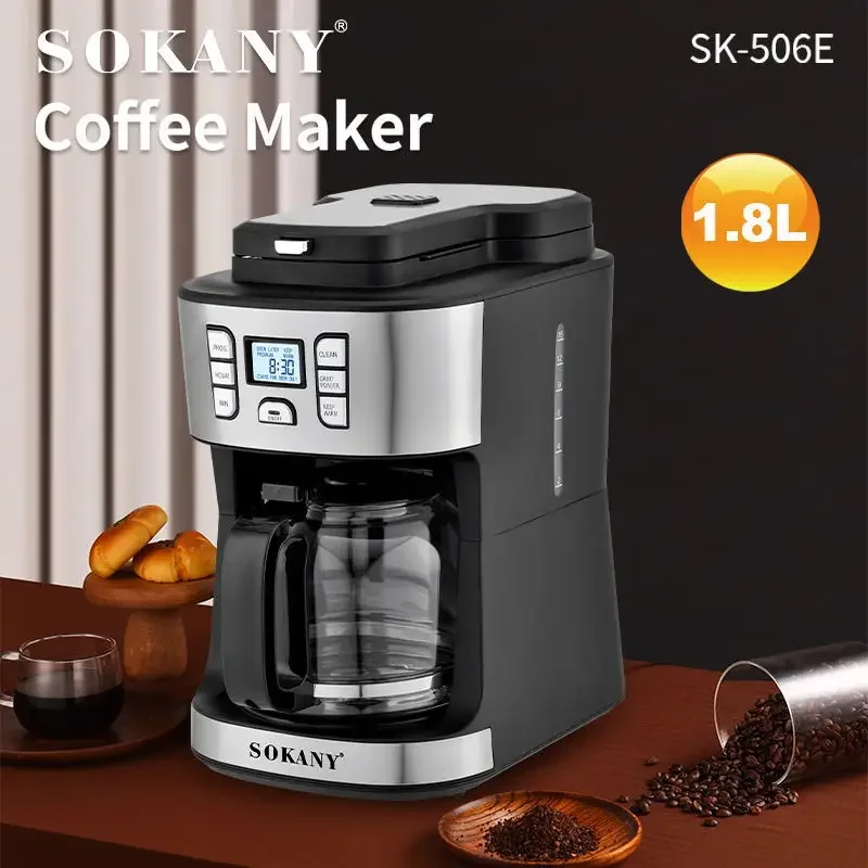 

950W Electric Coffee Machine Household Coffee Pot American Drip Fully Automatic Steam Coffee Machine Brewing Tea Maker