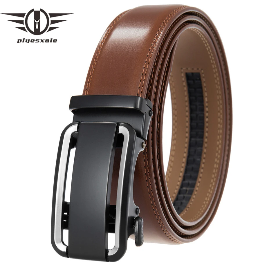 

Real Leather Belts For Men 2024 New Arrival Male Cowskin Jeans Belt High Quality Mens Automatic Buckle Belt Tan Brown G1226