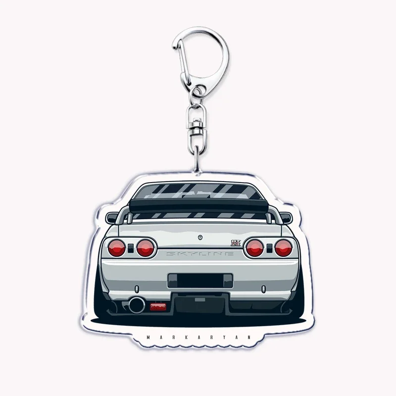 Classic Japanese Sport Racing Cars Key Chain Keychains Ring for Accessories Bag Pendant Keyring Jewelry Gifts