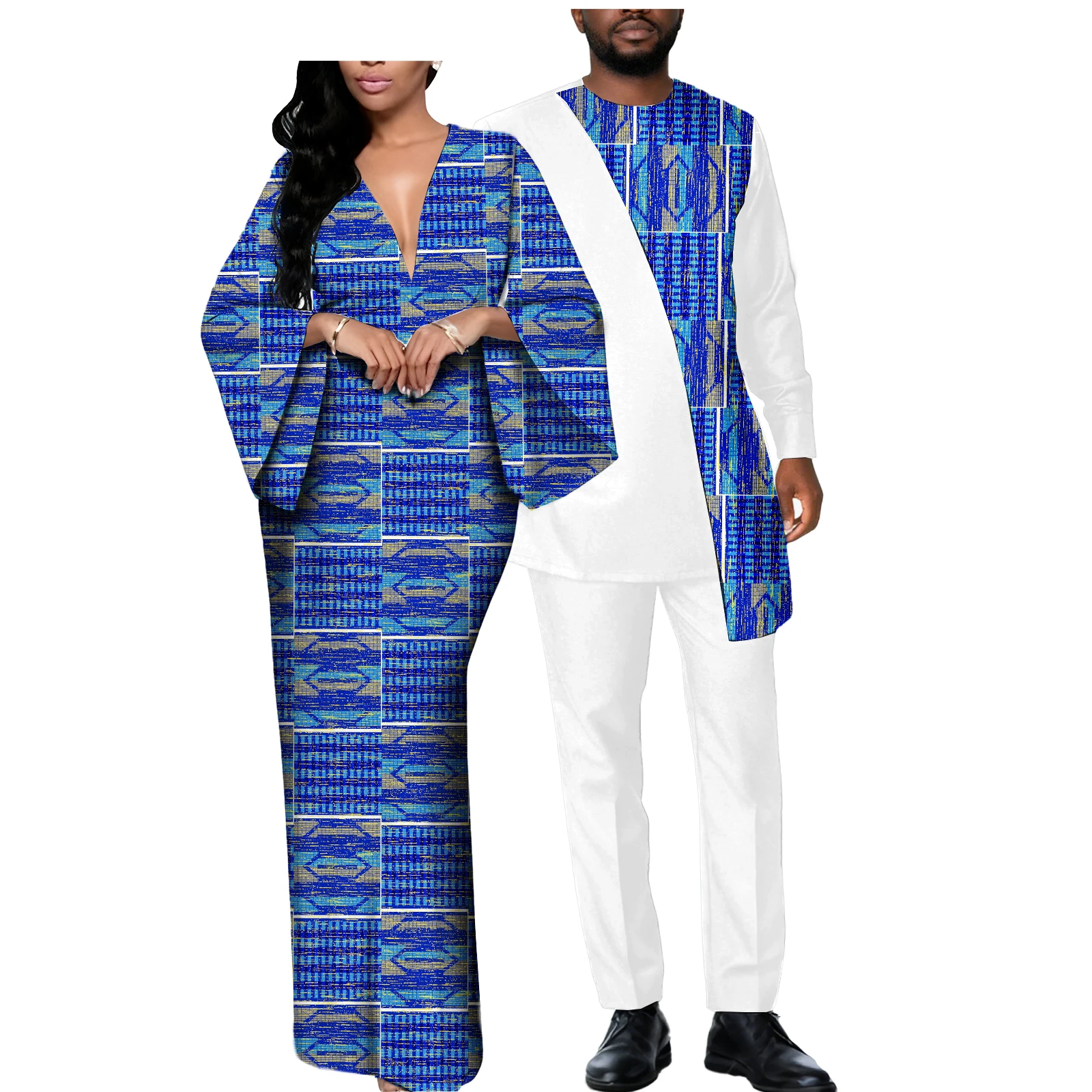 أطقم ملابس متطابقة للزوجين من SEA&ALP للنساء وملابس Dashiki للرجال لحفلات الزفاف #2