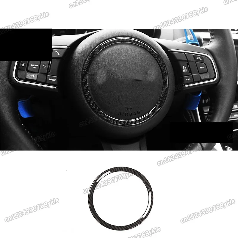 

carbon fiber car steering wheel logo ring trims for jaguar xf xe f e pace 2016 2017 2018 2019 2020 2021 2022 interior accessory