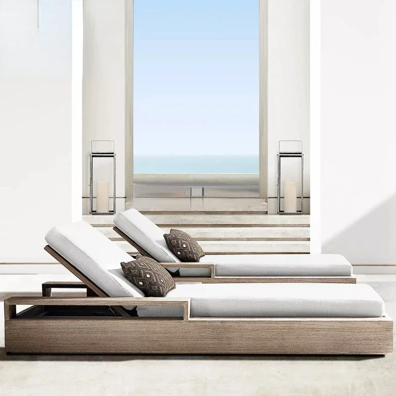 

Swimming pool used furniture all weather wooden sun loungers beach sun bed outdoor teak sun lounger on sale