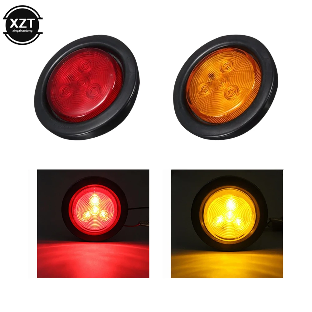 

Truck Side Lights 12V 24V Trailer Clearance Lights 4 LED Marker Lights Round Rear Light Yellow Red Small Round Light Accessories