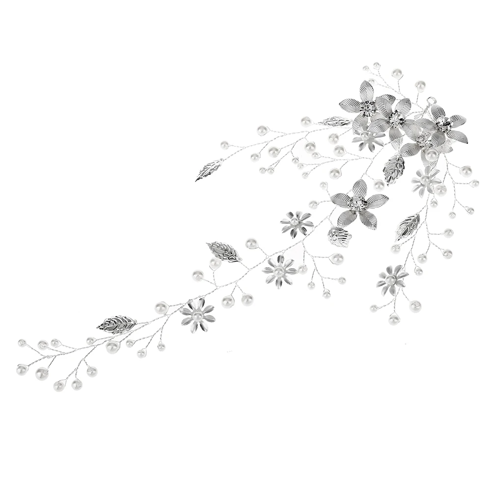 

Floral Headband Women Bridal Hair Accessories Beautiful Pearl Headdress Wedding Bride Elegant Flower Hair Decor Style