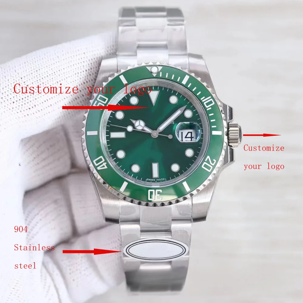 

40mm Green Water Ghost Watch Men's Automatic Mechanical 904l Steeled Band Japanese Mechanical Movement Sapphire Glass Mirror