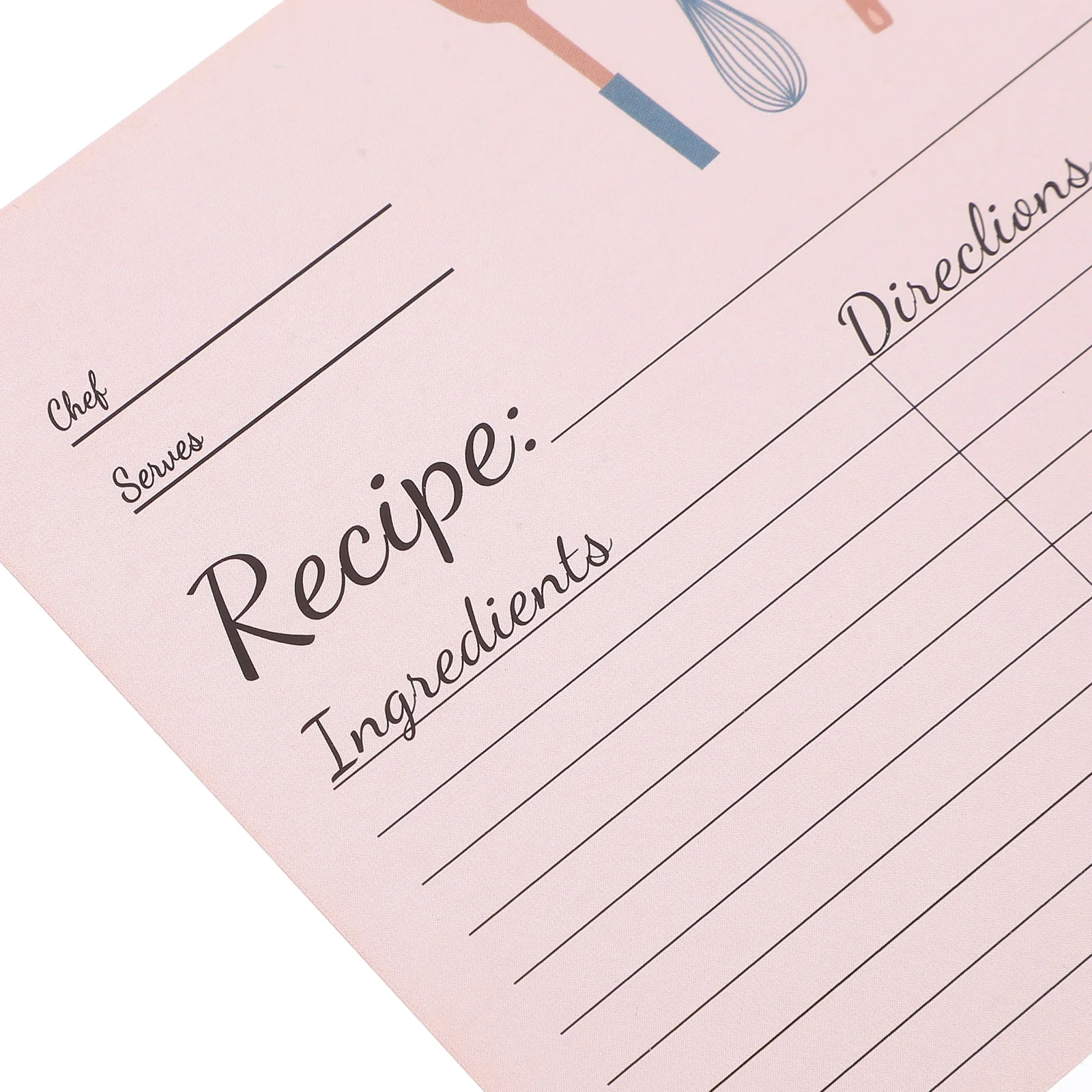 

50pcs Recipe Cards Convenient Cooking Note Food Household Paper Compact Bride Decorative Blank Kitchen Supplies Daily Sheet