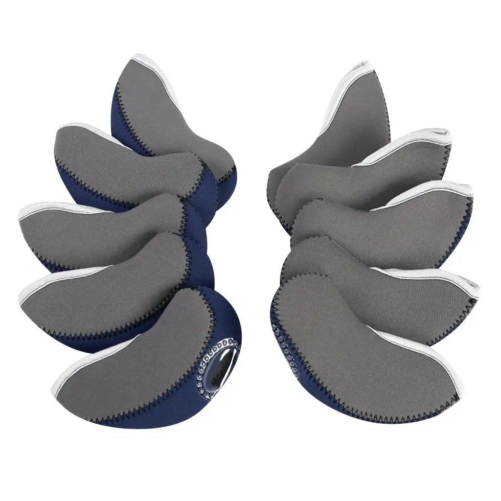 Golf Club Head Cover Set Neoprene Iron Headcovers with Clear Window for Numbered Clubs Organizer
