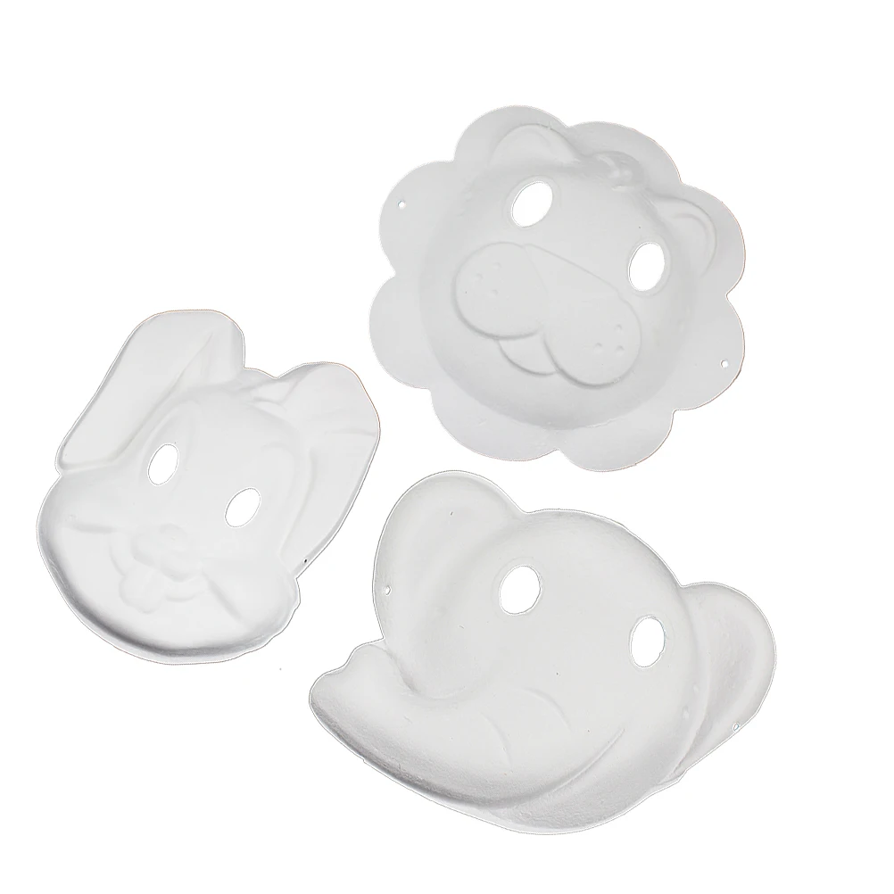 3 قطع من قناع اللب الحيواني القابل للطلاء خفيف الوزن للوجه للحفلات التنكرية وحفلات الزفاف وعرض أزياء ماردي غرا