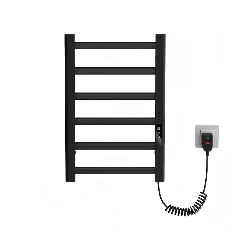 

Space aluminum carbon fiber electric heating towel rack bath towel rack household bathroom drying rack