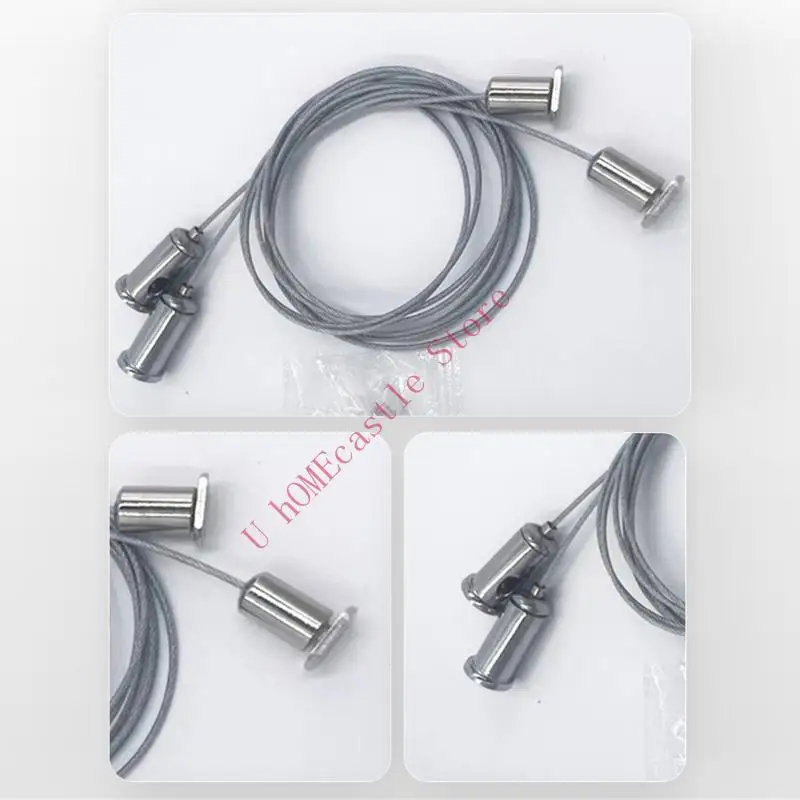 63HF Pack of 4 Adjustable Wire Suspension Set Portable Home Accessory for Ceiling Light and Picture Hanging Solution