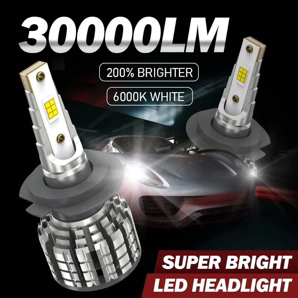 

car led headlights 2Pcs C6 H4 H7 H8 H9 H11 9005 HB3 9006 HB4 30000LM 300W LED Car Headlight Hi / Lo Beam Light Bulbs 6000K 12V