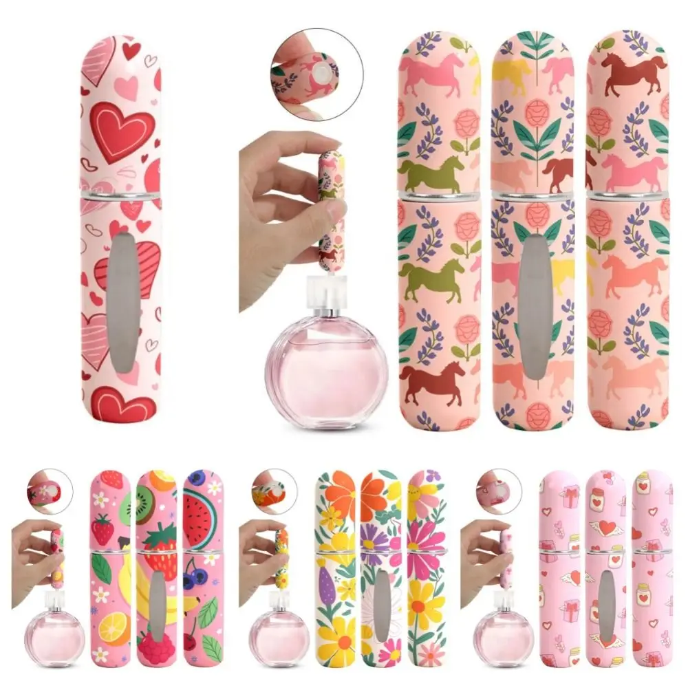 New 5ml Mini Perfume Bottle Refillable Essential Oil Alcohol Spray Rotating Bottle Empty Cosmetic Containers