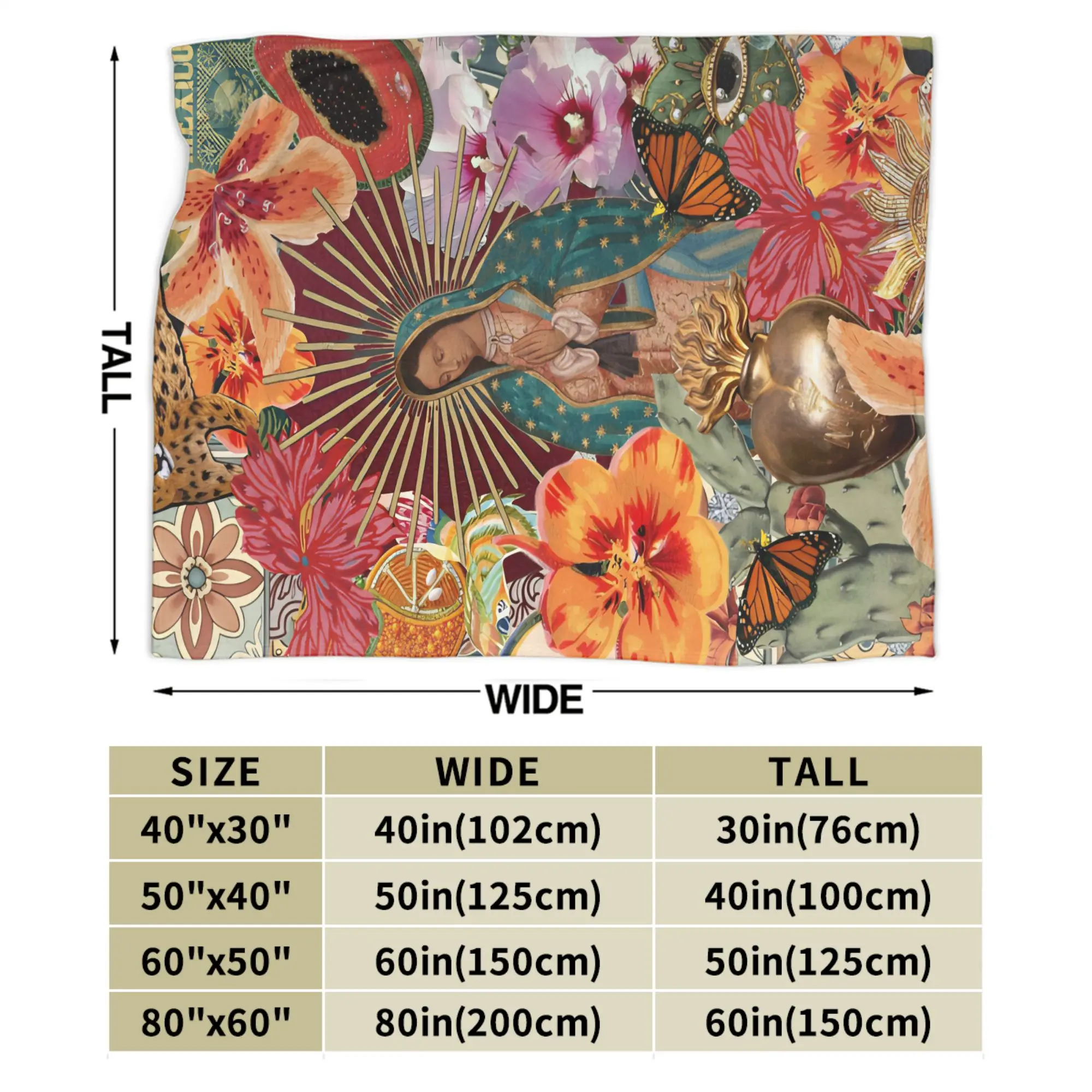 Virgin Our Lady of Guadalupe Mexican Throw Blanket for Couch  Fuzzy Soft Plush Blanket 50x60 Inch Multi-size Bedspreads - view 6