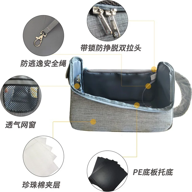 Bolso bandolera impermeable y transpirable de malla para gato - imagen 3