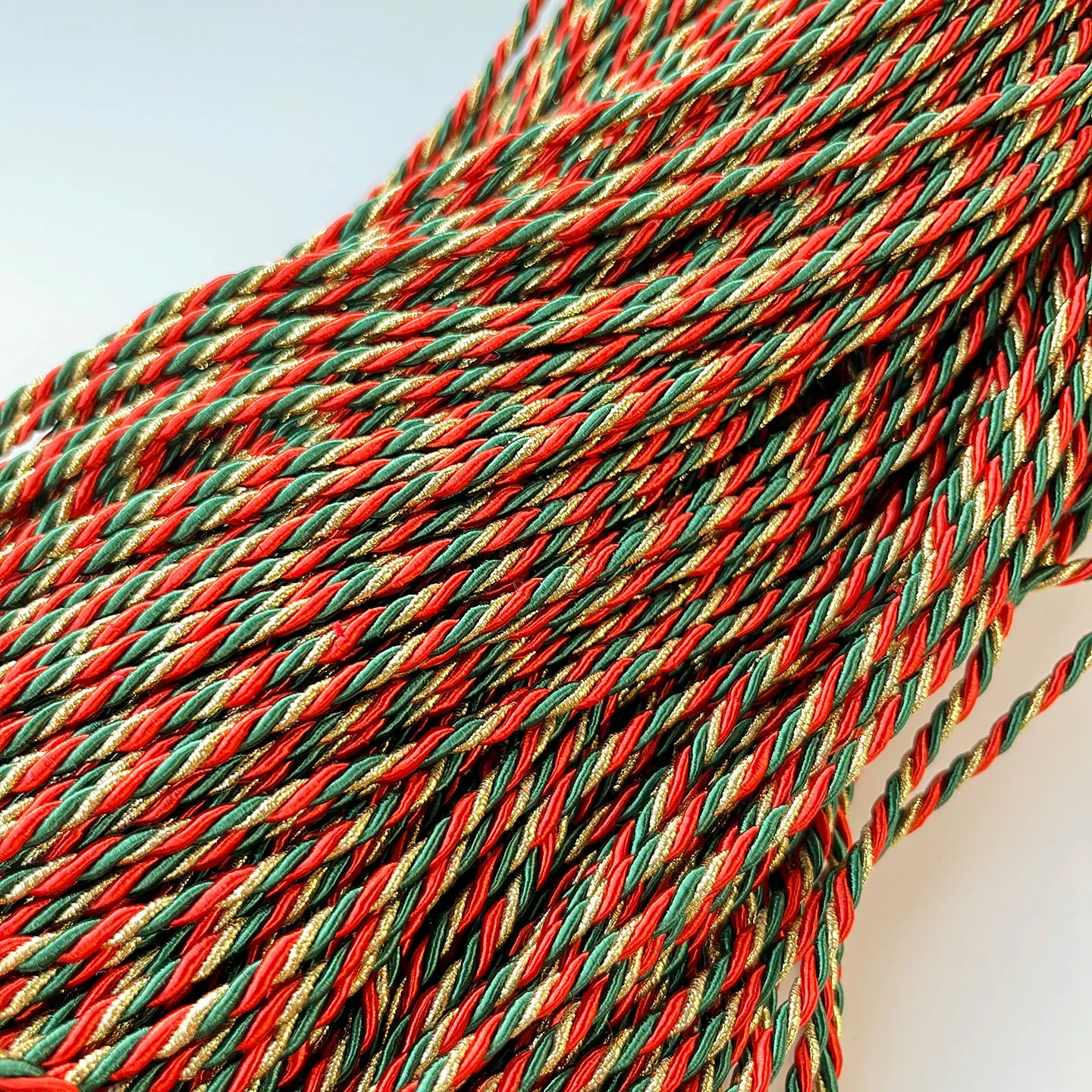 10/25 Yards Dreisträngiges Seil Weihnachtsdekoration Seil Geschenkverpackungsseil Handgemacht DIY Dreifarbiges rundes Seil Partydekoration – Detail 5