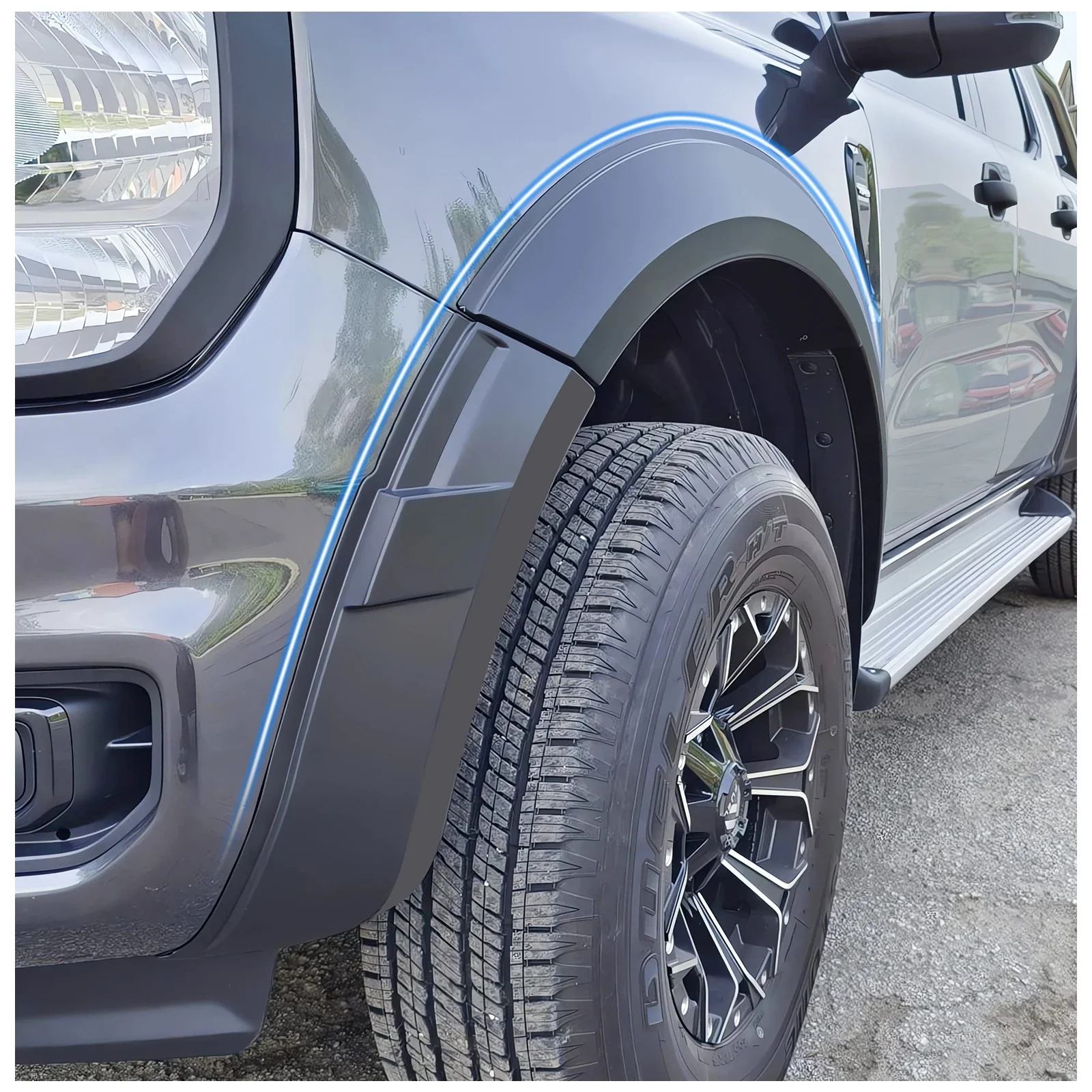 4pcs Front Fender Flares Wheel Arch Protection for Ford Ranger Next Gen 2022 2023 Sport Limited Platinum Tremor Mudguards