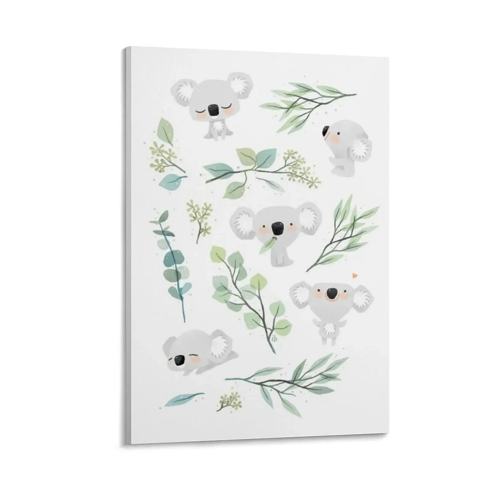 

Koala and Eucalyptus Pattern Canvas Painting Decorative picture paintings wall decor Bedroom deco Decoration home