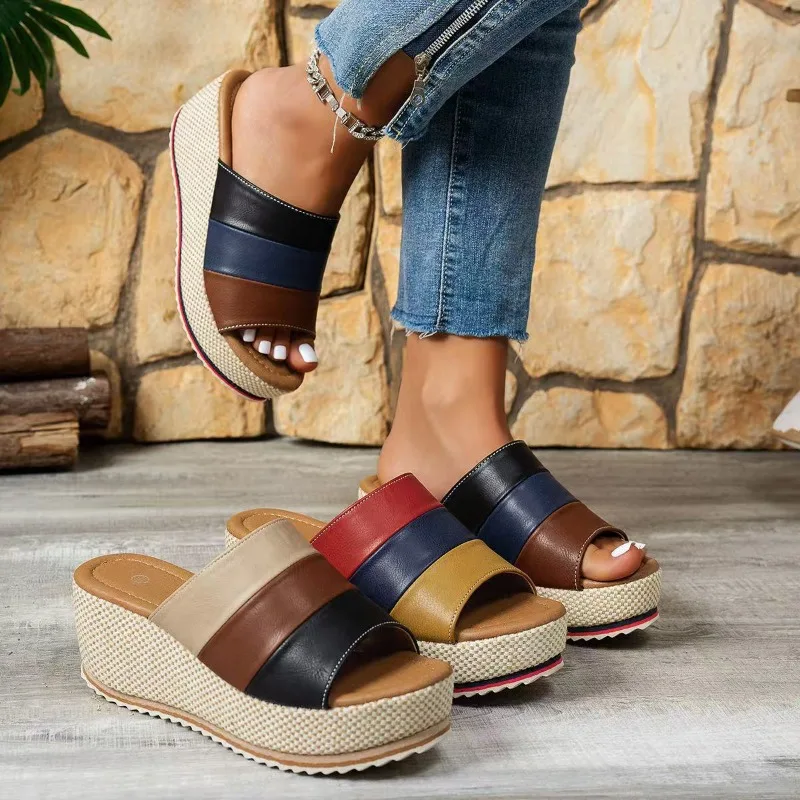 

Women Fashion Slippers Platform Shoes Ladies' High-heeled Sandals Outdoor Leisure Beach Shoes for Women New Sandalias De Mujer
