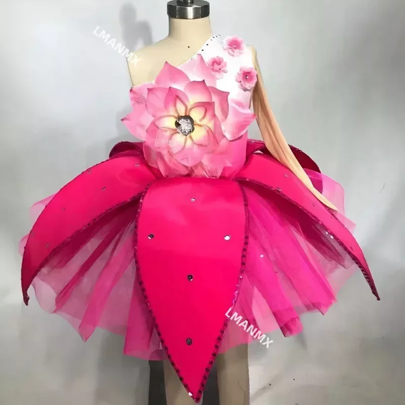 

Children’s Magnolia Fragrance Performance Costume Peach Blossoms Girls’ Lotus Style National Opening Dance Magnolia Blossoms